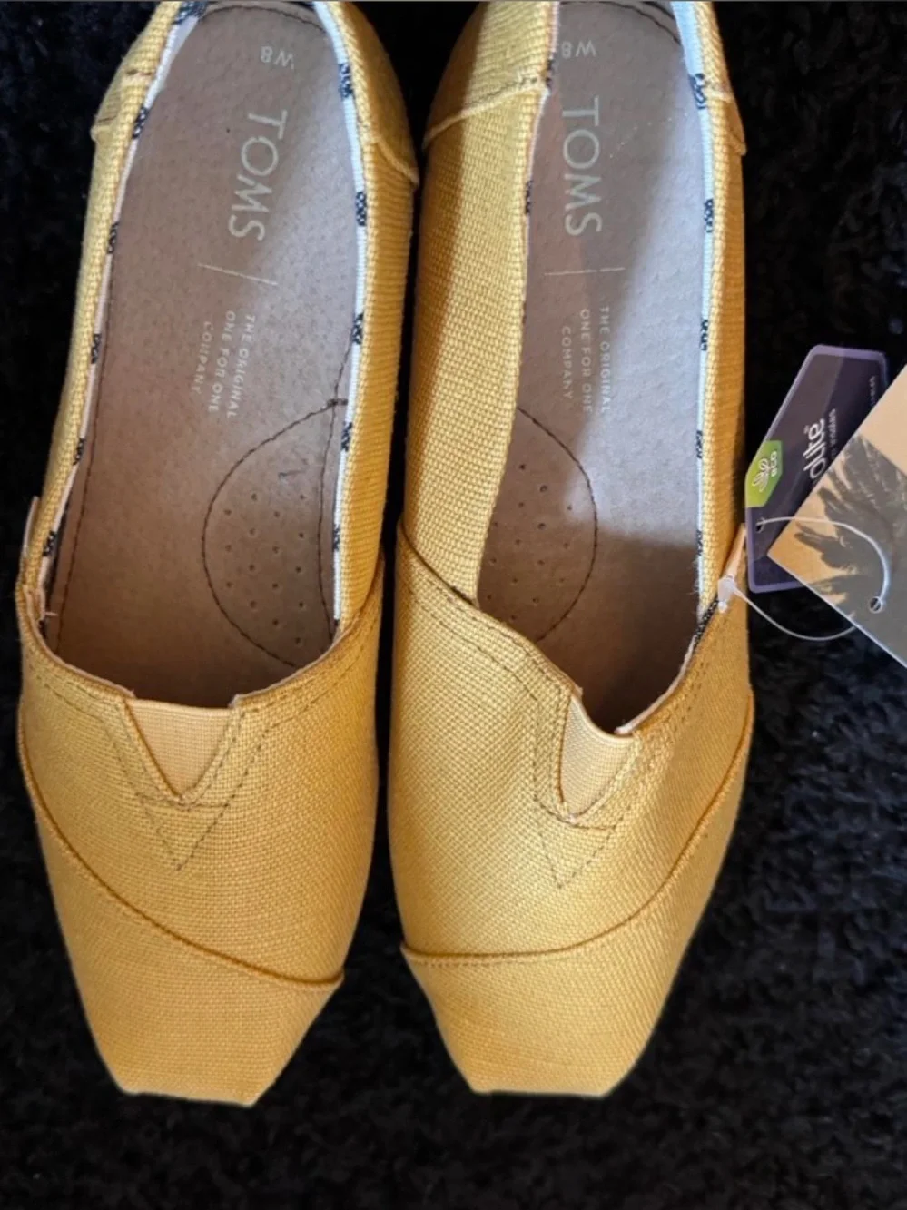 TOMS Mustard Yellow Canvas Slip-On Flats